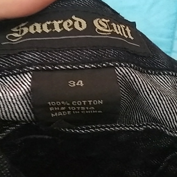 Mens jeans Sacred Cult black size 34 - Picture 3 of 3